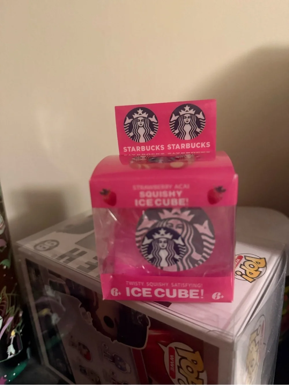 Starbucks Pink Squishy Ice Cube Stress Toy with Logo